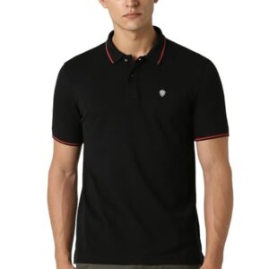 Van Heusen Men's Cotton Solid Regular Fit Collar Polo T-Shirt